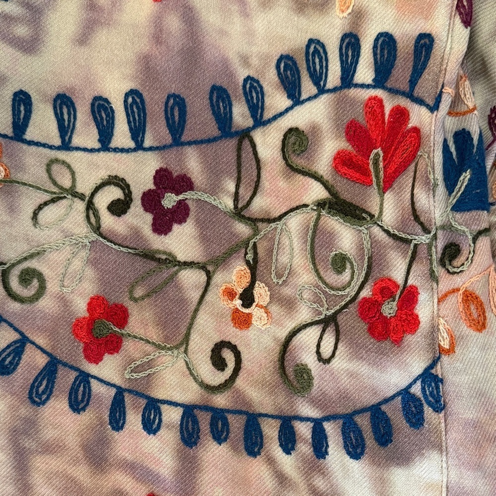 John Mark Floral Embroidered Blazer with Multicolor Design 100% Rayon NWOT - Picture 14 of 15
